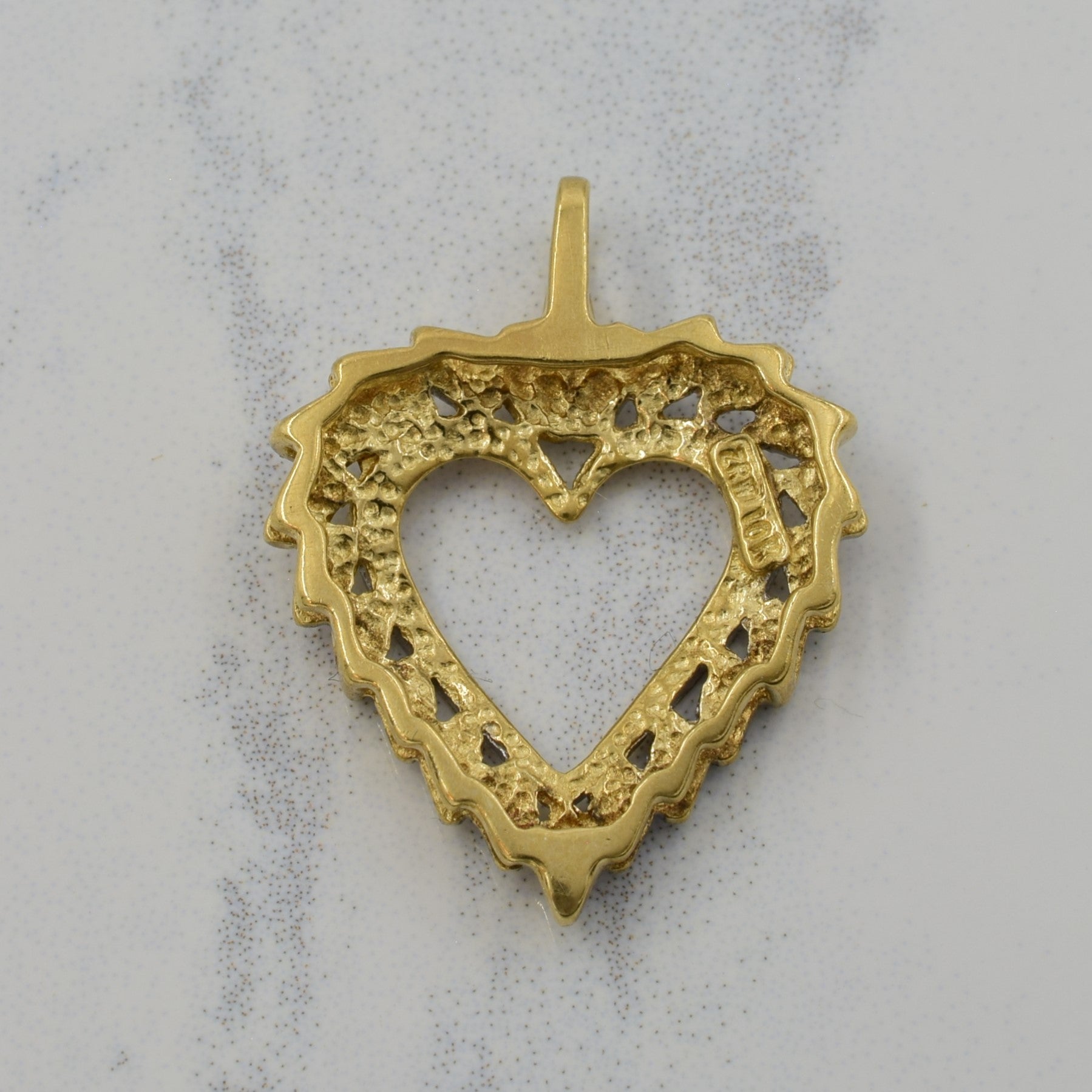 Two Tone Gold Diamond Heart Pendant | 0.005ct |