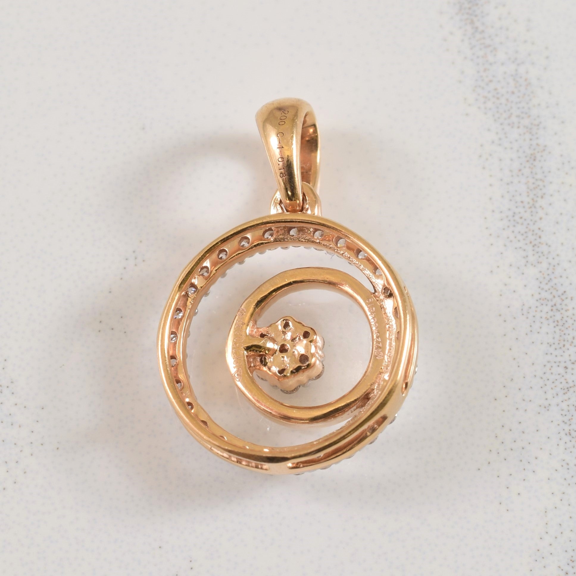 Dual Circle Diamond Pendant | 0.18ctw |