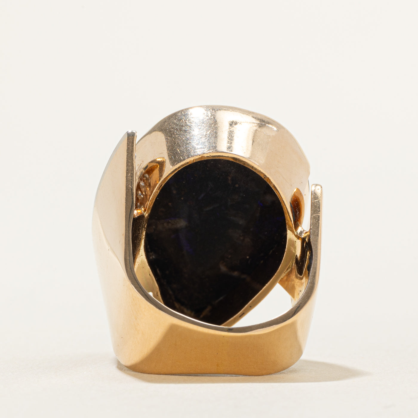 Black Opal & Diamond Ring | 0.15ctw, 17.50ct | SZ 8.25 |