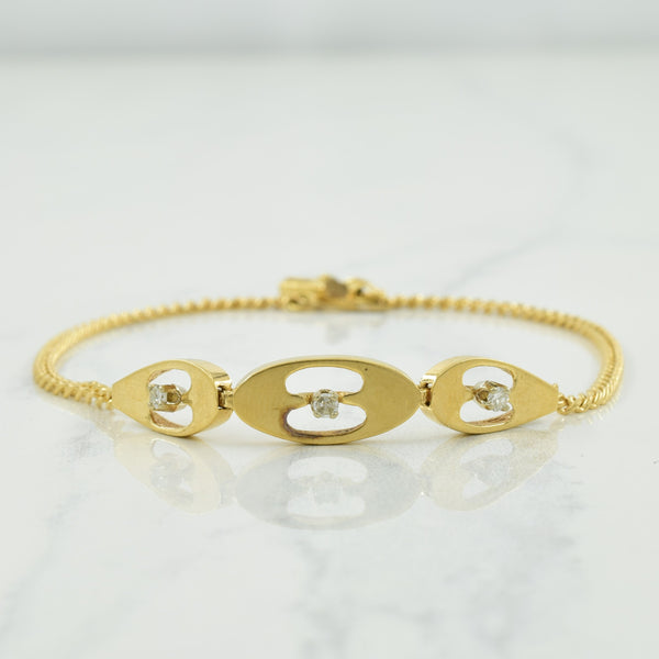 14k Yellow Gold Diamond Bracelet | 0.09ctw | 7