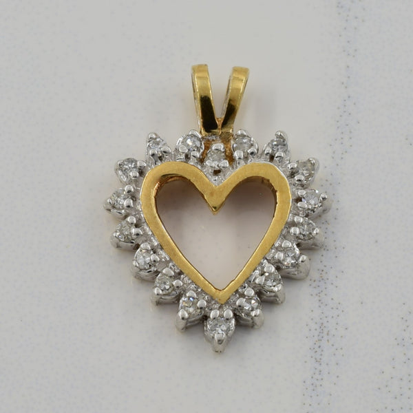 Two Tone Gold Diamond Heart Pendant | 0.12ctw |