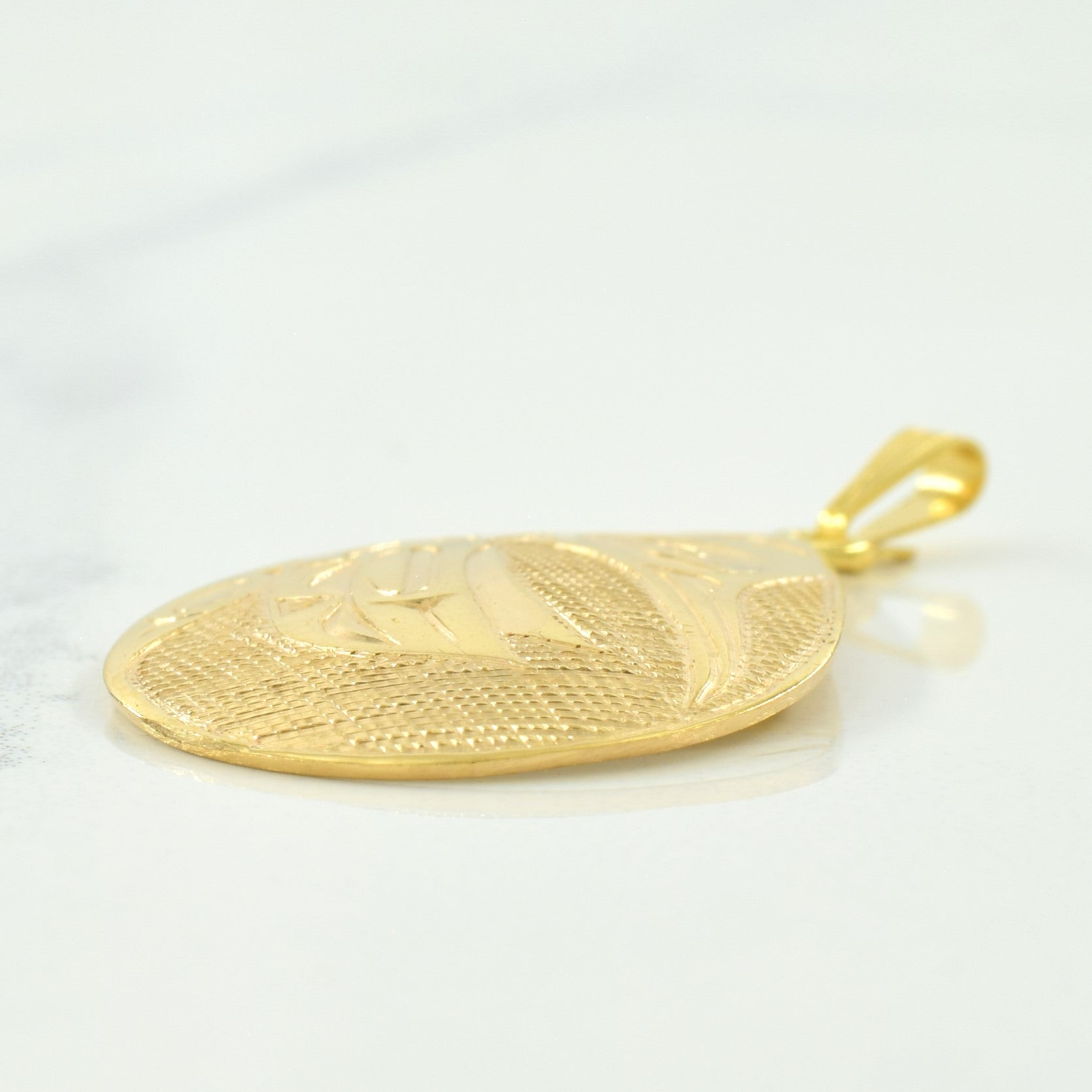 14k Yellow Gold Indigenous Art Pendant |