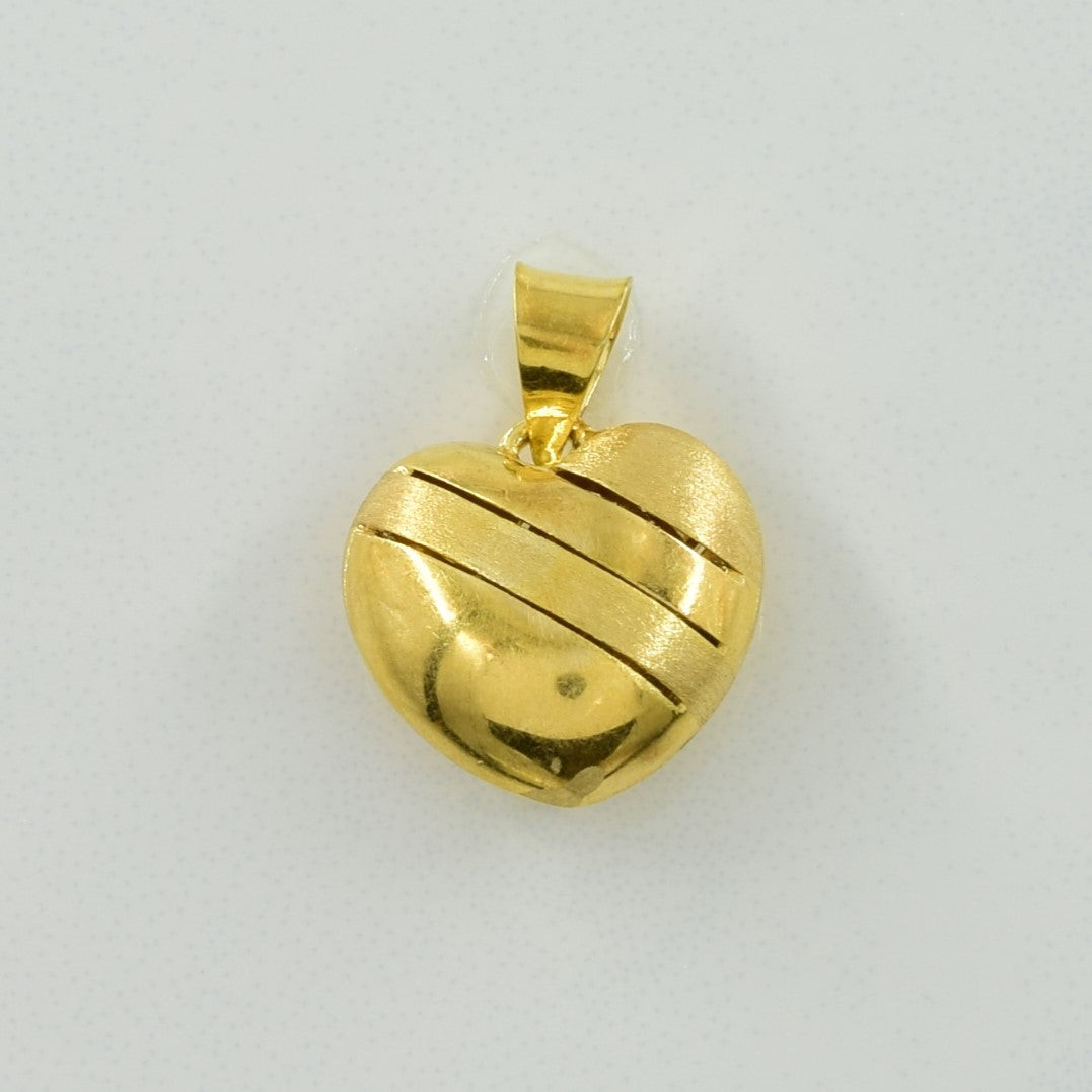 18k Yellow Gold Heart Pendant |