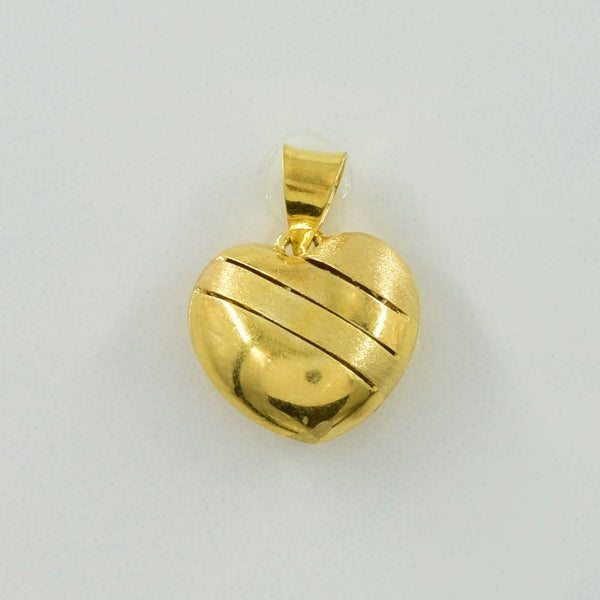 18k Yellow Gold Heart Pendant |