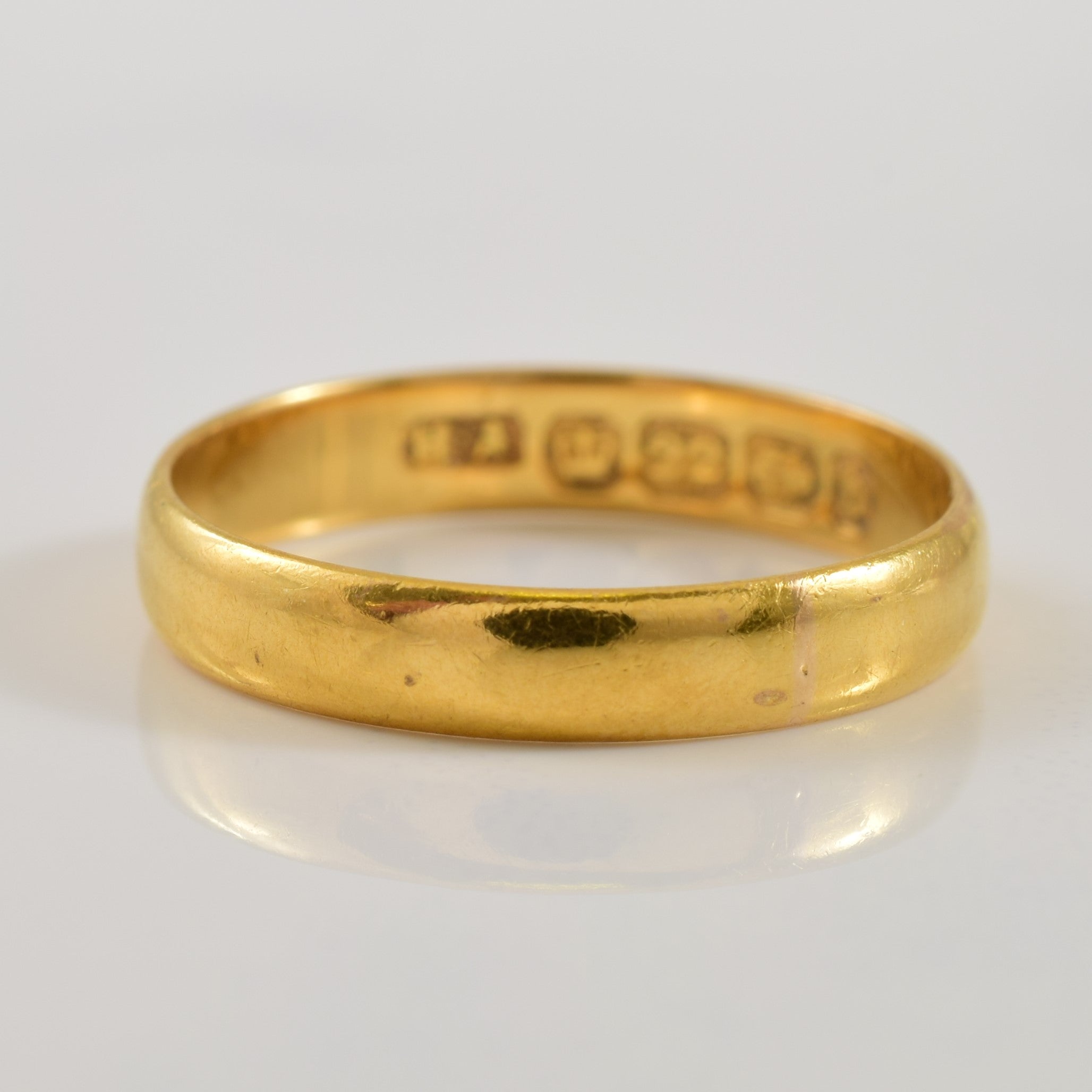 1876 Birmingham 22k Yellow Gold Plain Band | 3.6mm | SZ 6.5 |
