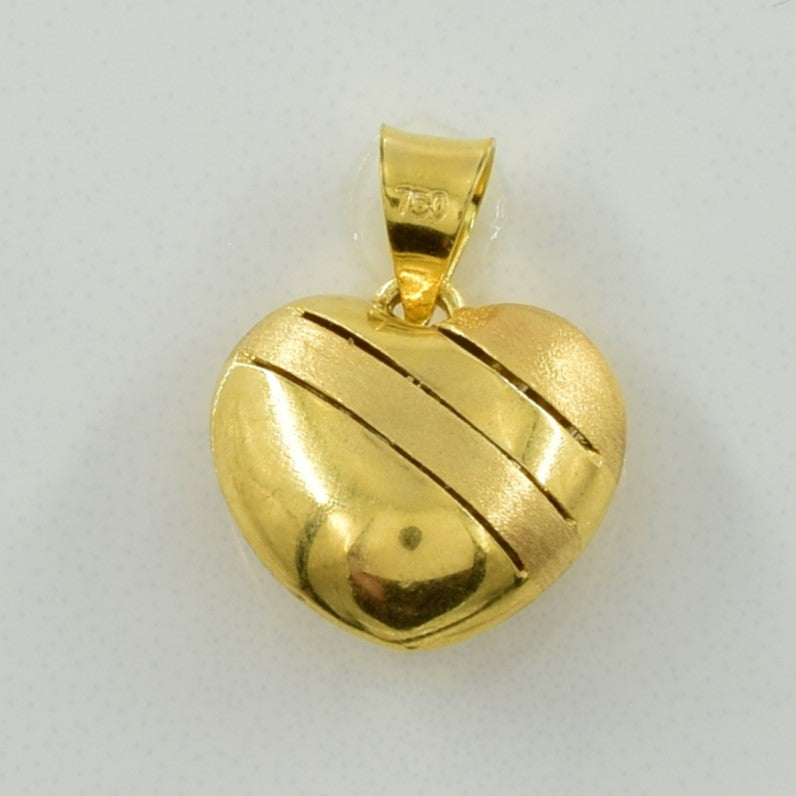 18k Yellow Gold Heart Pendant |