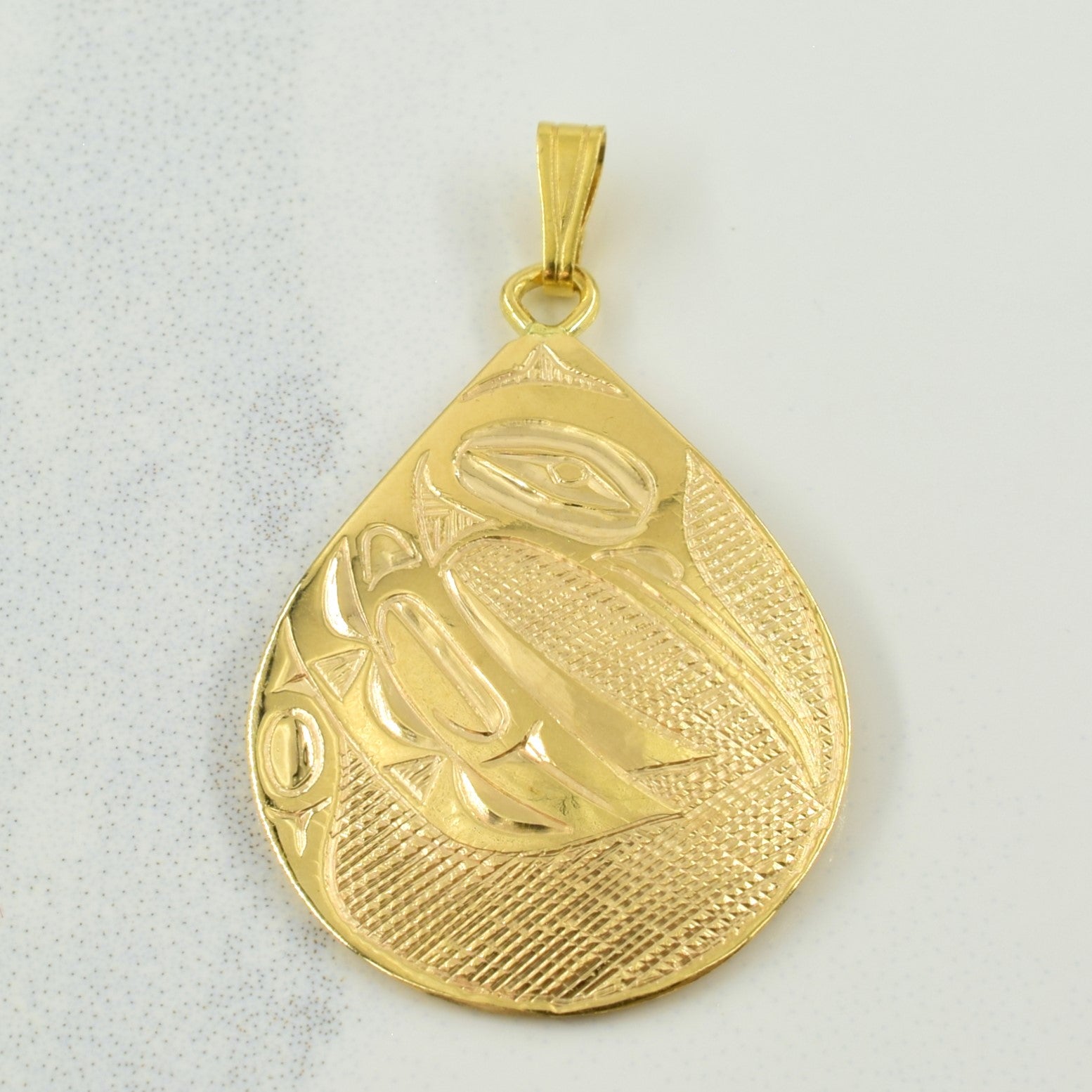 14k Yellow Gold Indigenous Art Pendant |