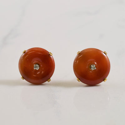 Jadeite & Diamond Stud Earrings | 5.00ctw, 0.02ctw |