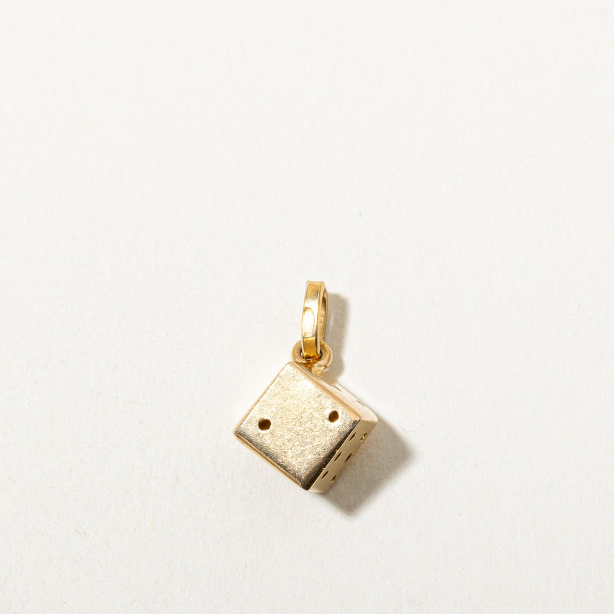 Vintage Italian Yellow Gold Dice Charm