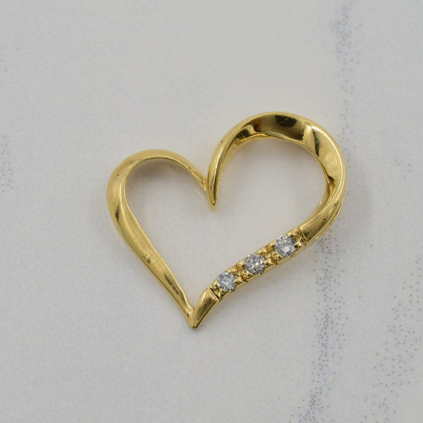 Three Stone Diamond Heart Pendant | 0.05ctw |