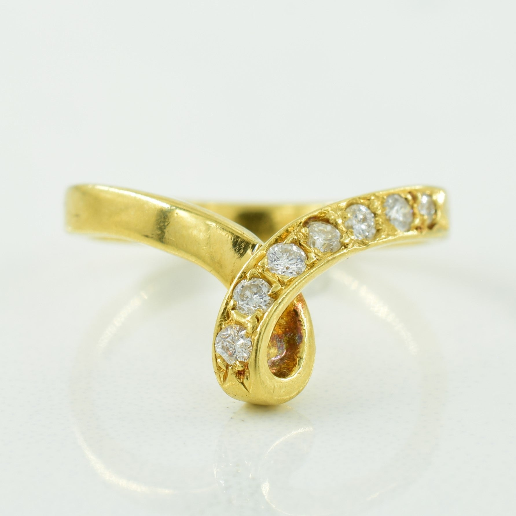 Bague chevron en diamants | 0,14 ct | Taille 3,25 | 