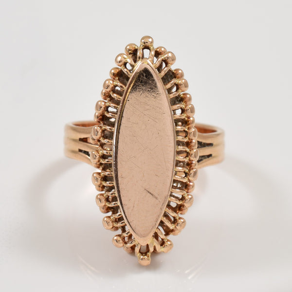 14k Rose Gold Marquise Shaped Ring | SZ 6 |
