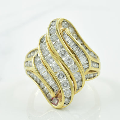 Channel Set Diamond Cocktail Ring | 1.70ctw | SZ 9.25 |
