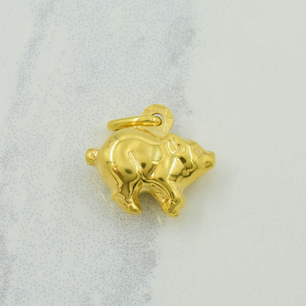 10k Yellow Gold Pig Charm |