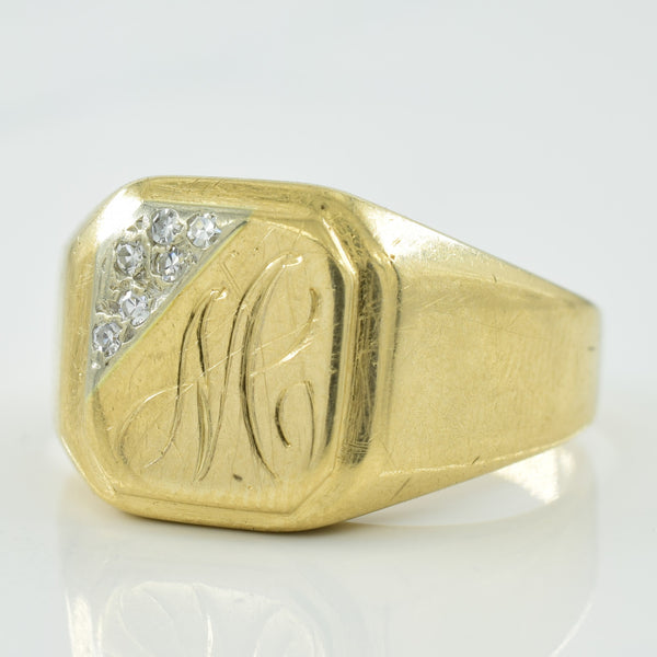 'M' Initial Diamond Ring | 0.06ctw | SZ 10.25 |