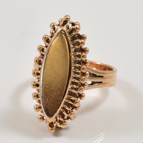 14k Rose Gold Marquise Shaped Ring | SZ 6 |