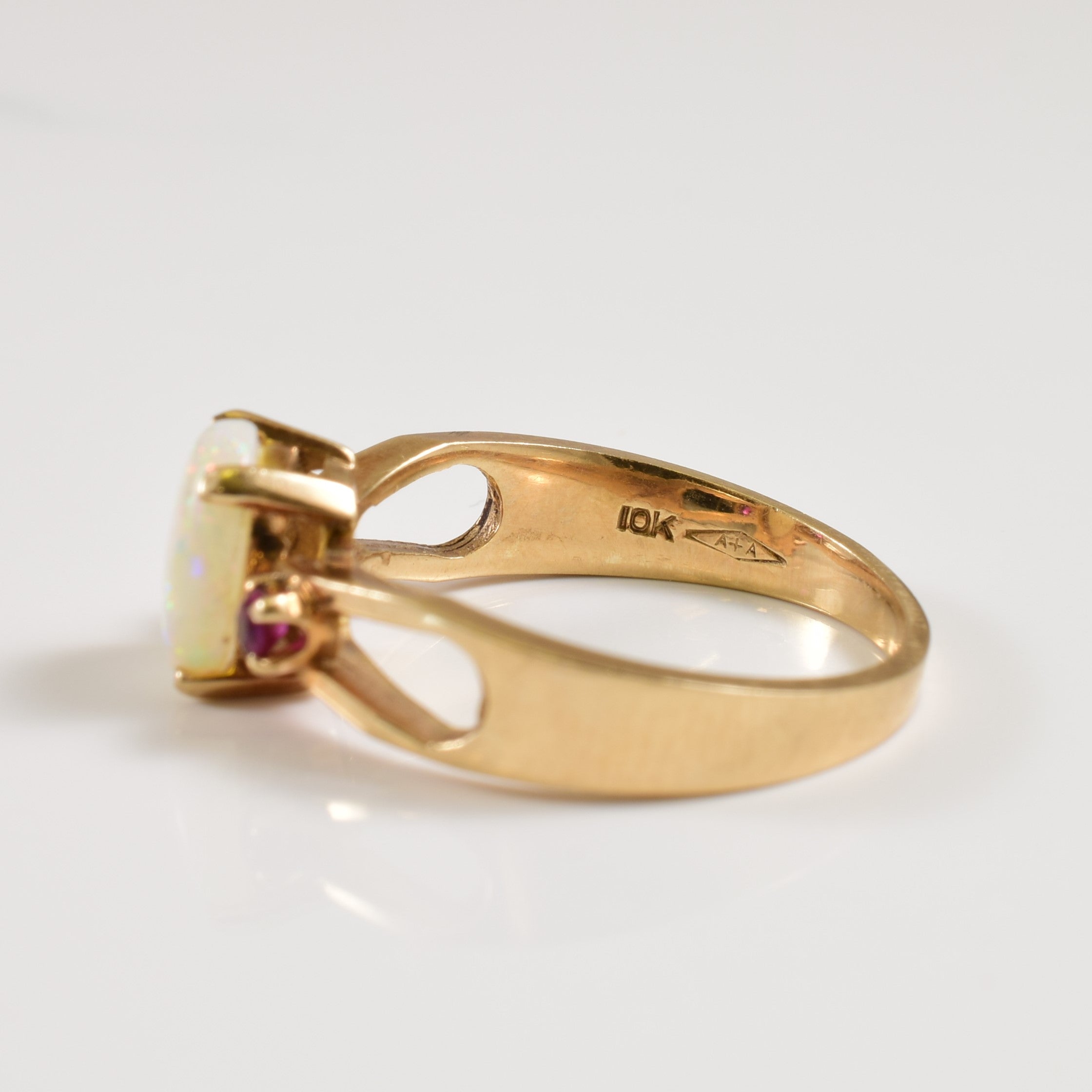 Opal & Ruby Ring | 0.60ct, 0.08ctw | SZ 6.75 |