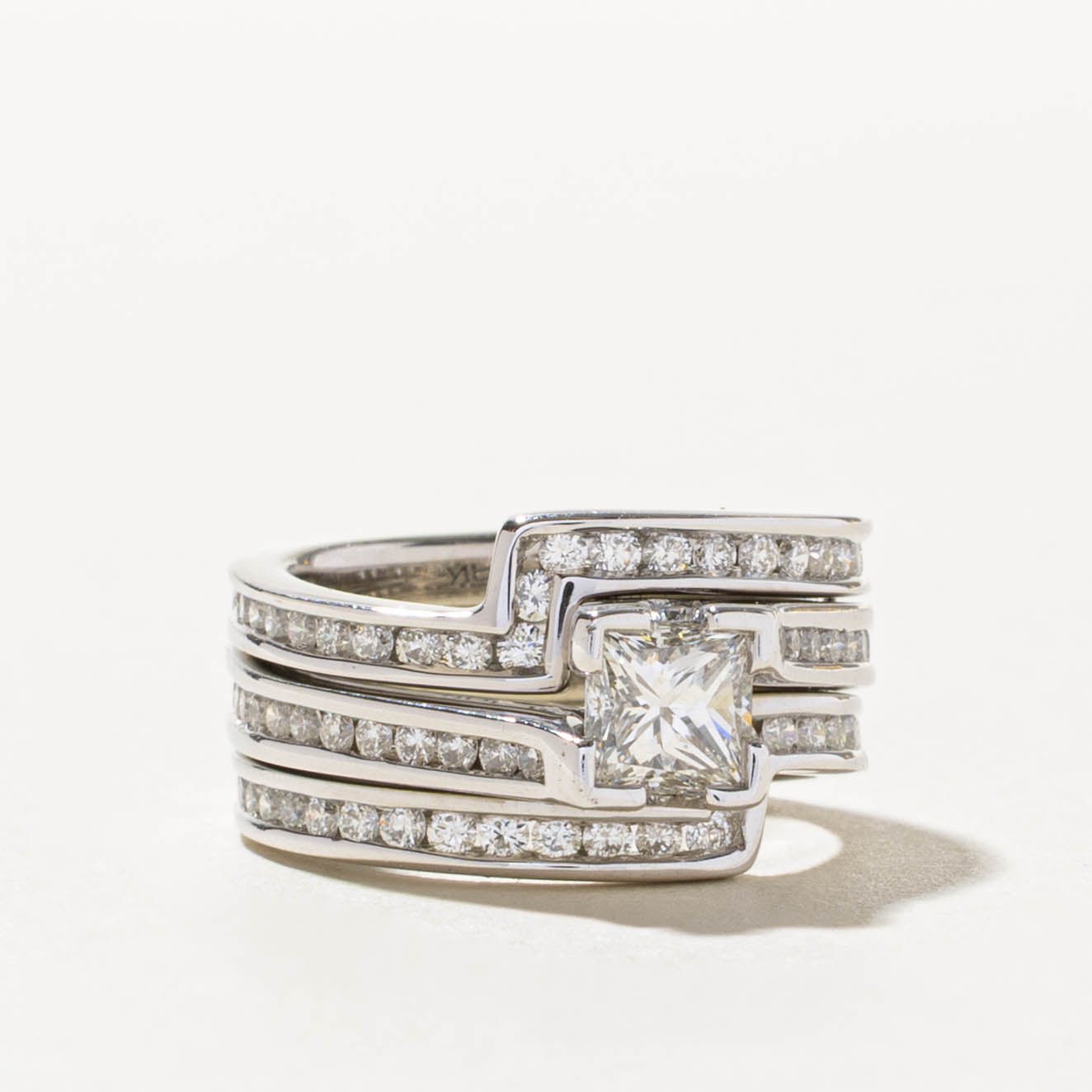 19k GIA Princess Cut Diamond Abstract & Geometric Cocktail Ring | 0.80ct VS1 G, 0.60ctw | SZ 5.5