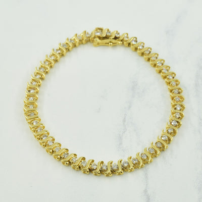 Yellow Gold Diamond Tennis Bracelet | 1.50ctw | 7