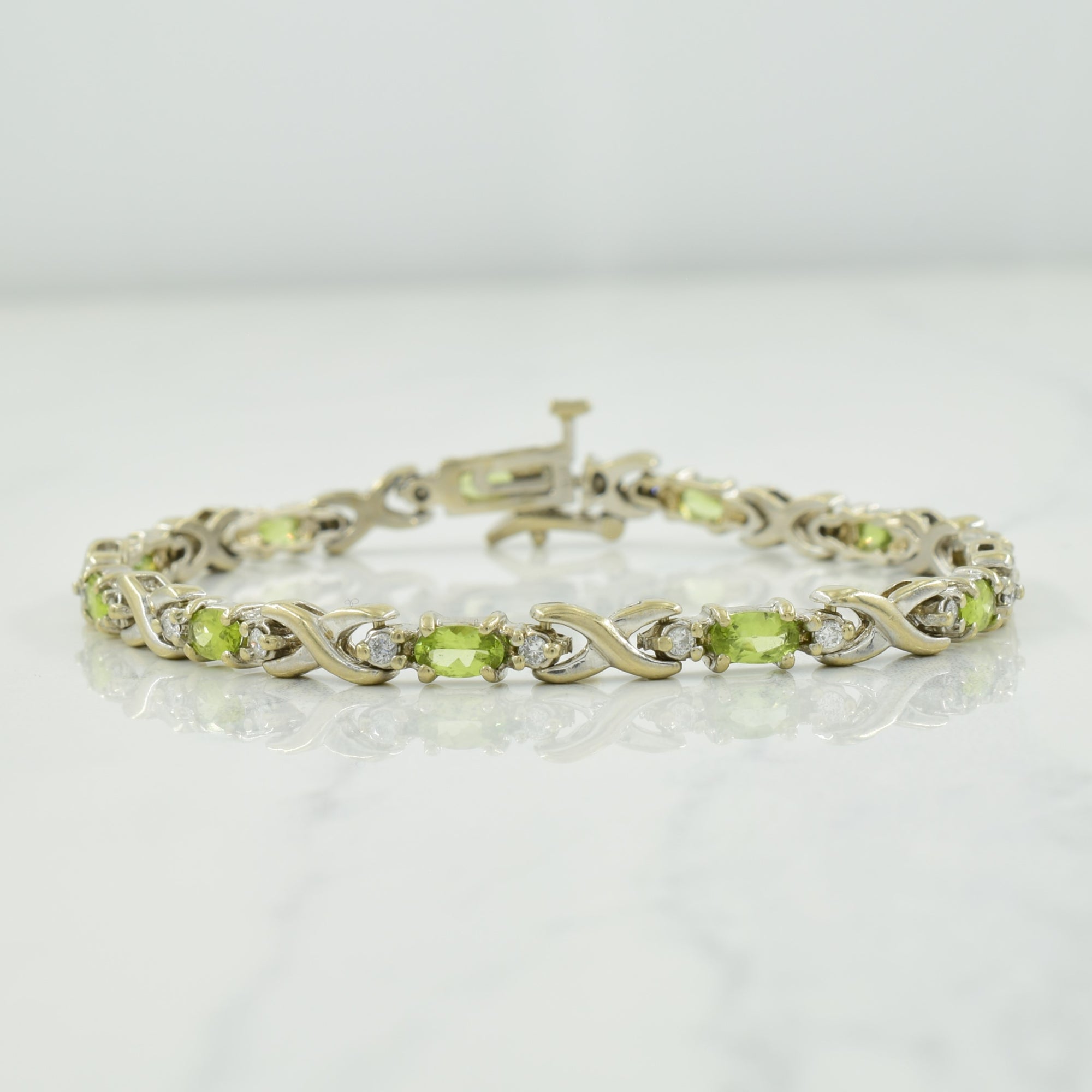 Peridot & Diamond Bracelet | 2.20ctw, 0.44ctw | 7