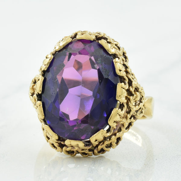 Synthetic Purple Sapphire Cocktail Ring | 11.00ct | SZ 8 |