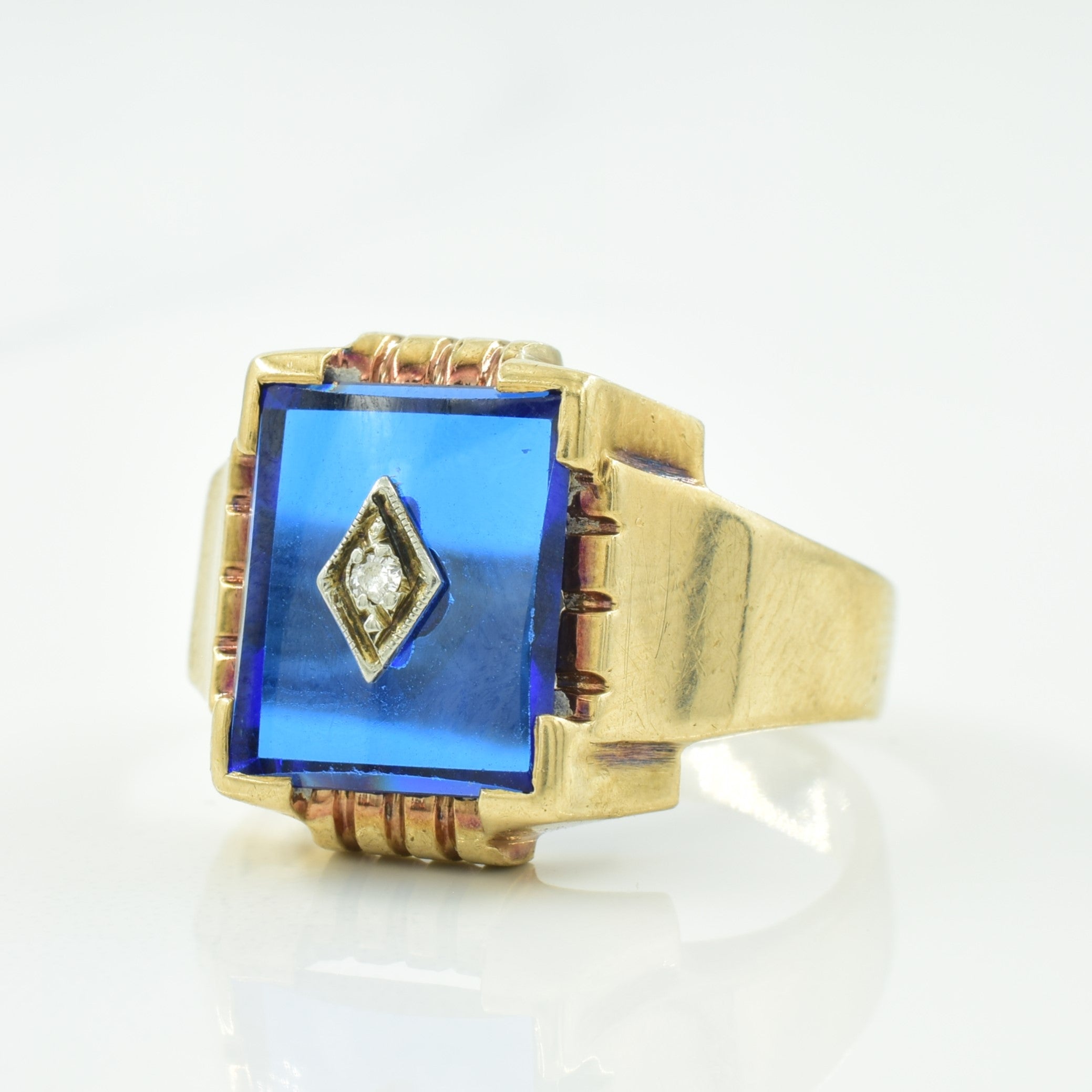 Synthetic Spinel & Diamond Ring | 5.00ct, 0.02ct | SZ 9.25 |