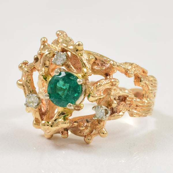 Emerald & Diamond Ring | 0.50ct, 0.08ctw | SZ 6.25 |