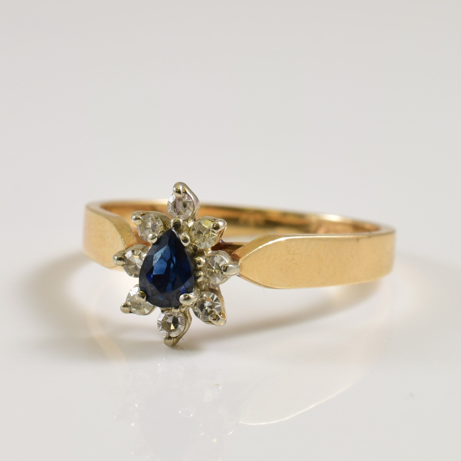 Sapphire & Diamond Halo Ring | 0.20ct, 0.12ctw | SZ 6 |