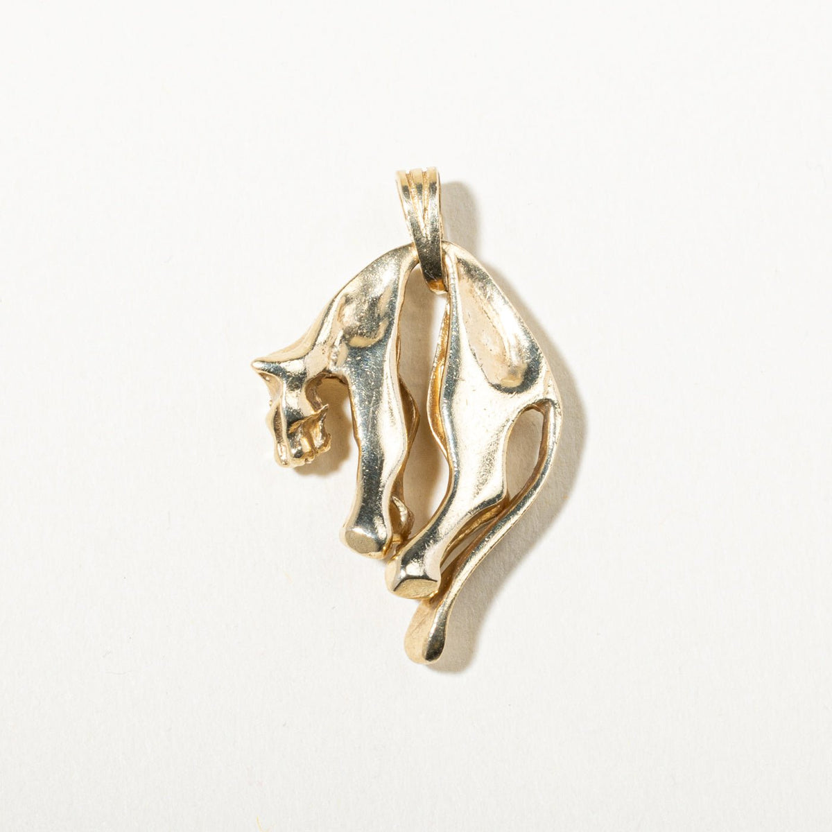 10k Yellow Gold Dangling Panther Pendant