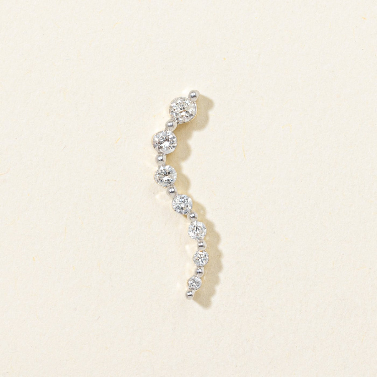 14k Diamond Column Wave Journey Pendant | 0.20ctw