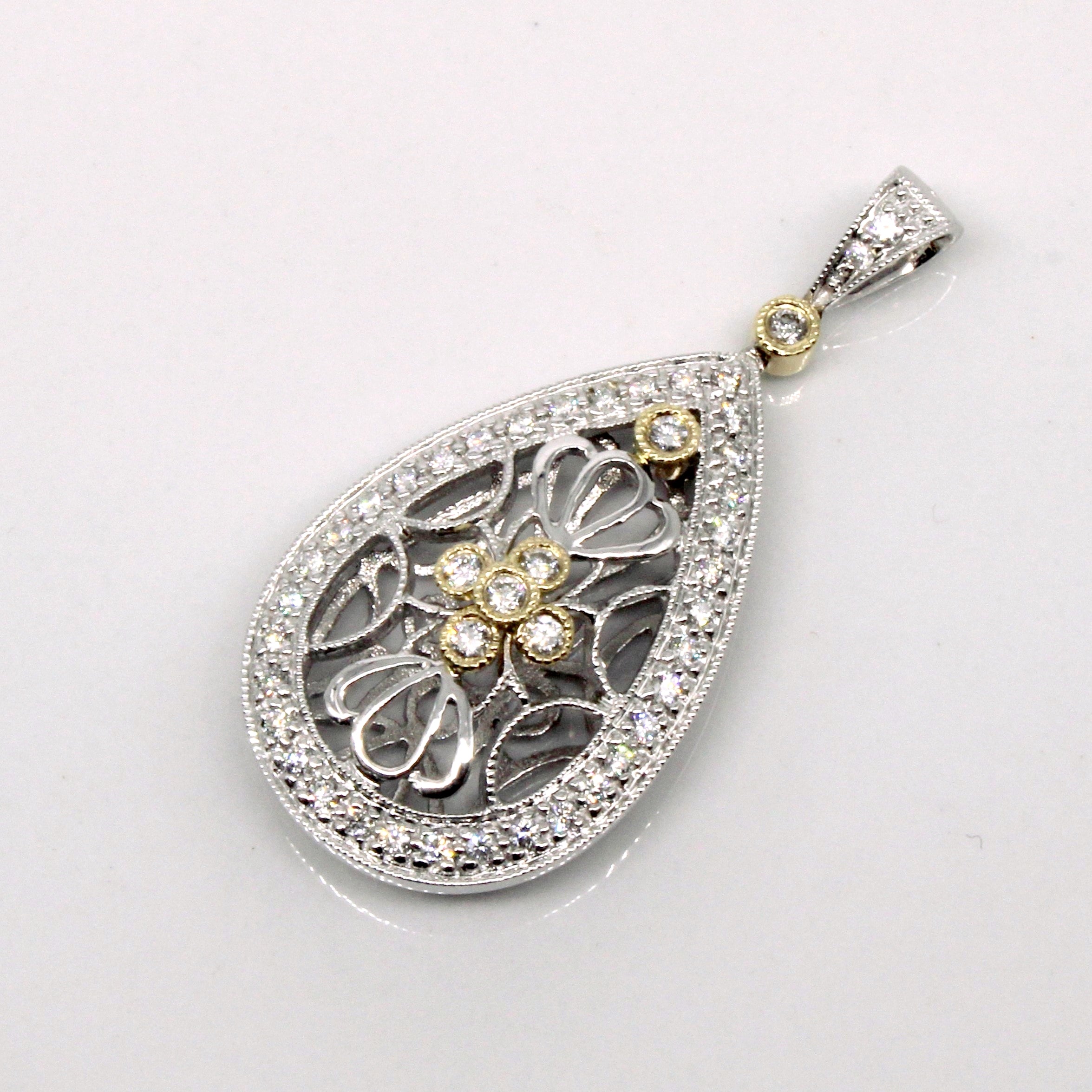 Diamond Tear Drop Pendant | 0.36ctw |