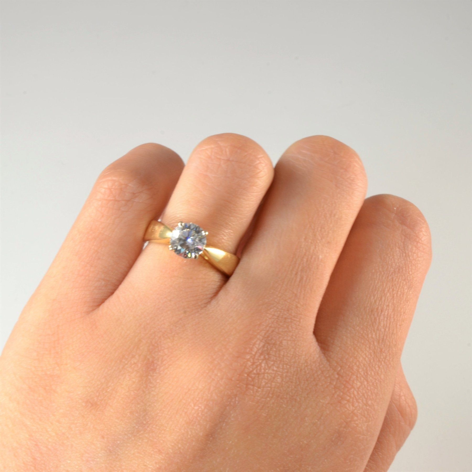 100 Facet Diamond Solitaire Engagement Ring | 1.04ct | SZ 5.25 | - 100 Ways