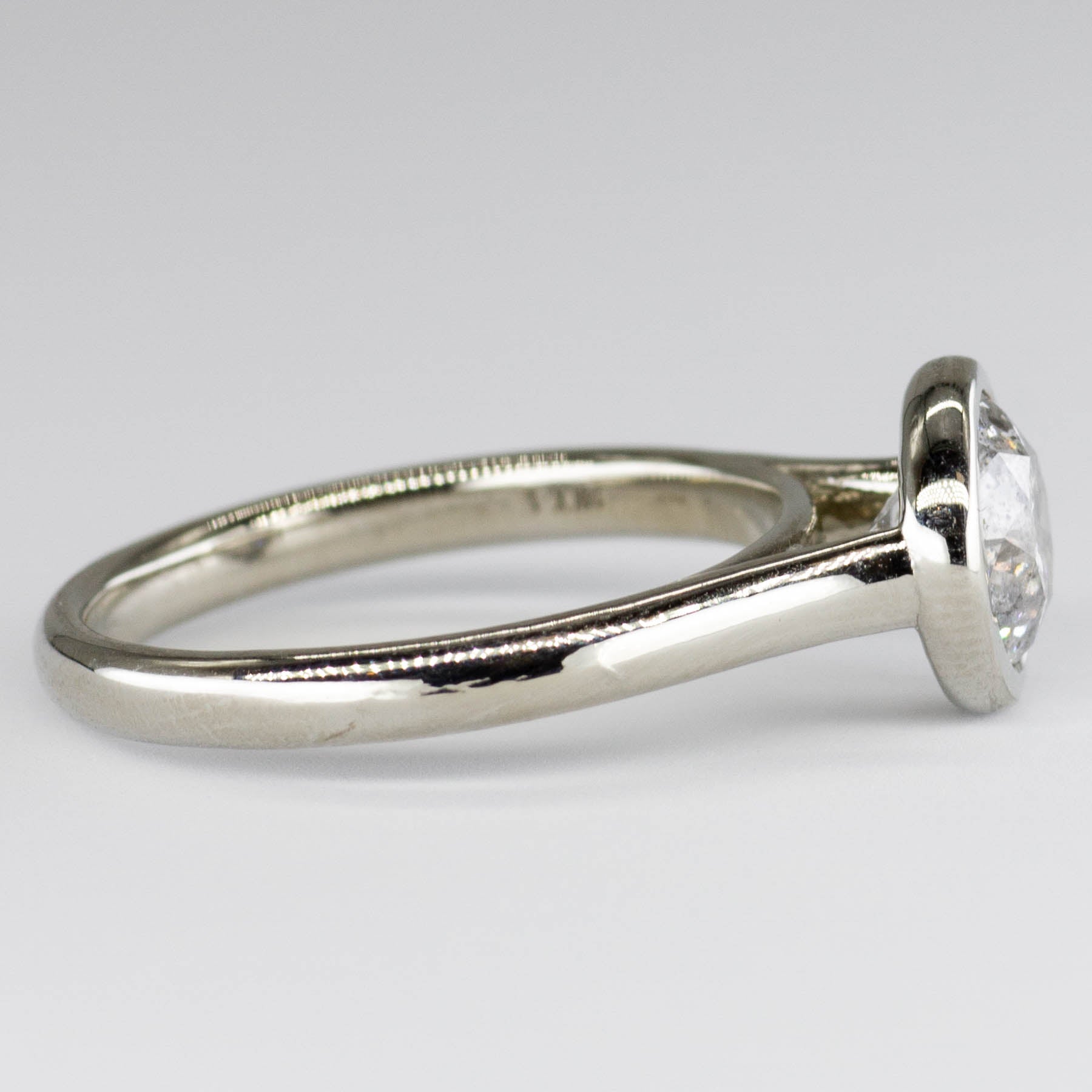 100 Ways' 14k White Gold Bezel Set Solitaire Ring | 1.44ct | SZ 7 - 100 Ways
