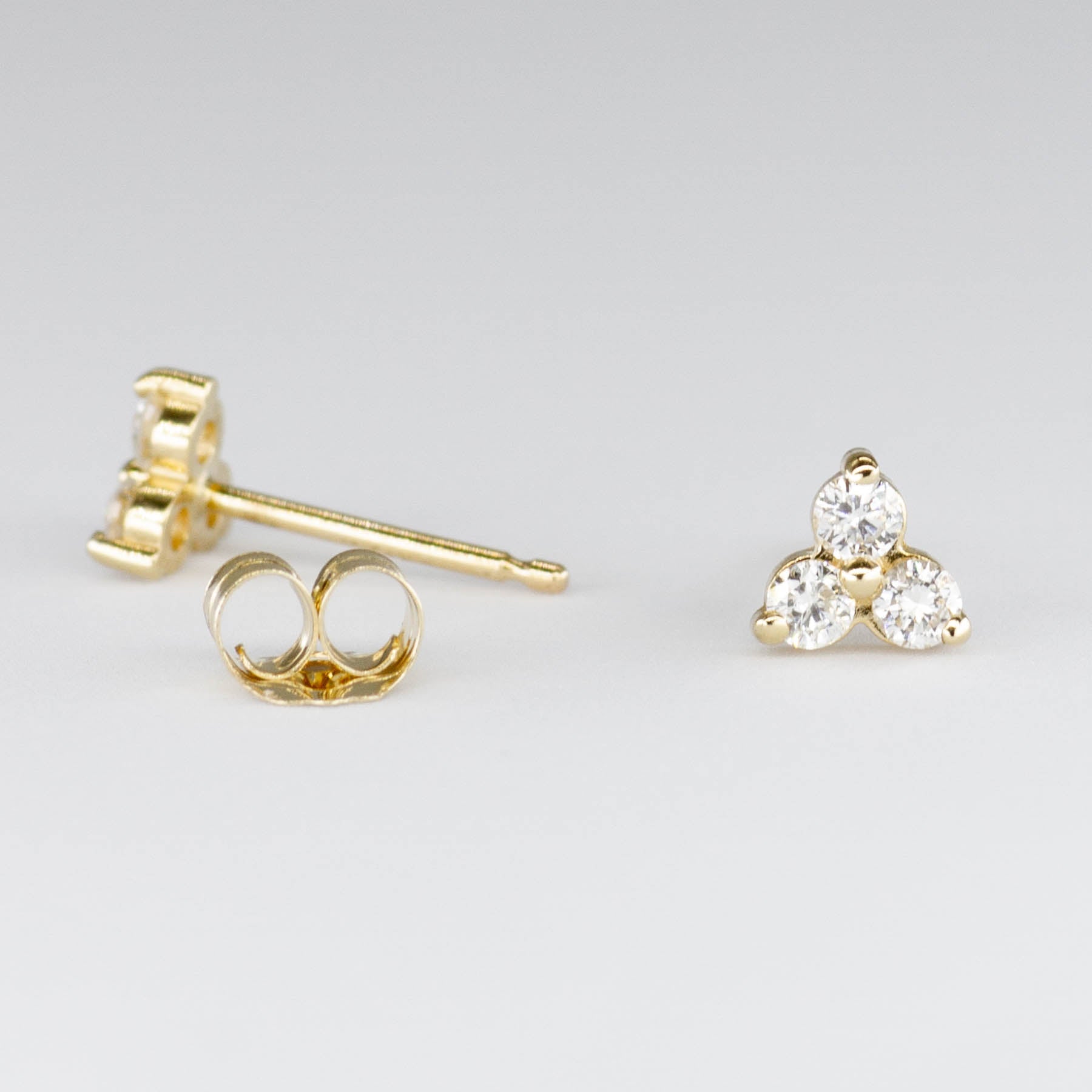'100 Ways' 14k Yellow Gold Diamond Trio Diamond Earrings | 0.18ctw | - 100 Ways