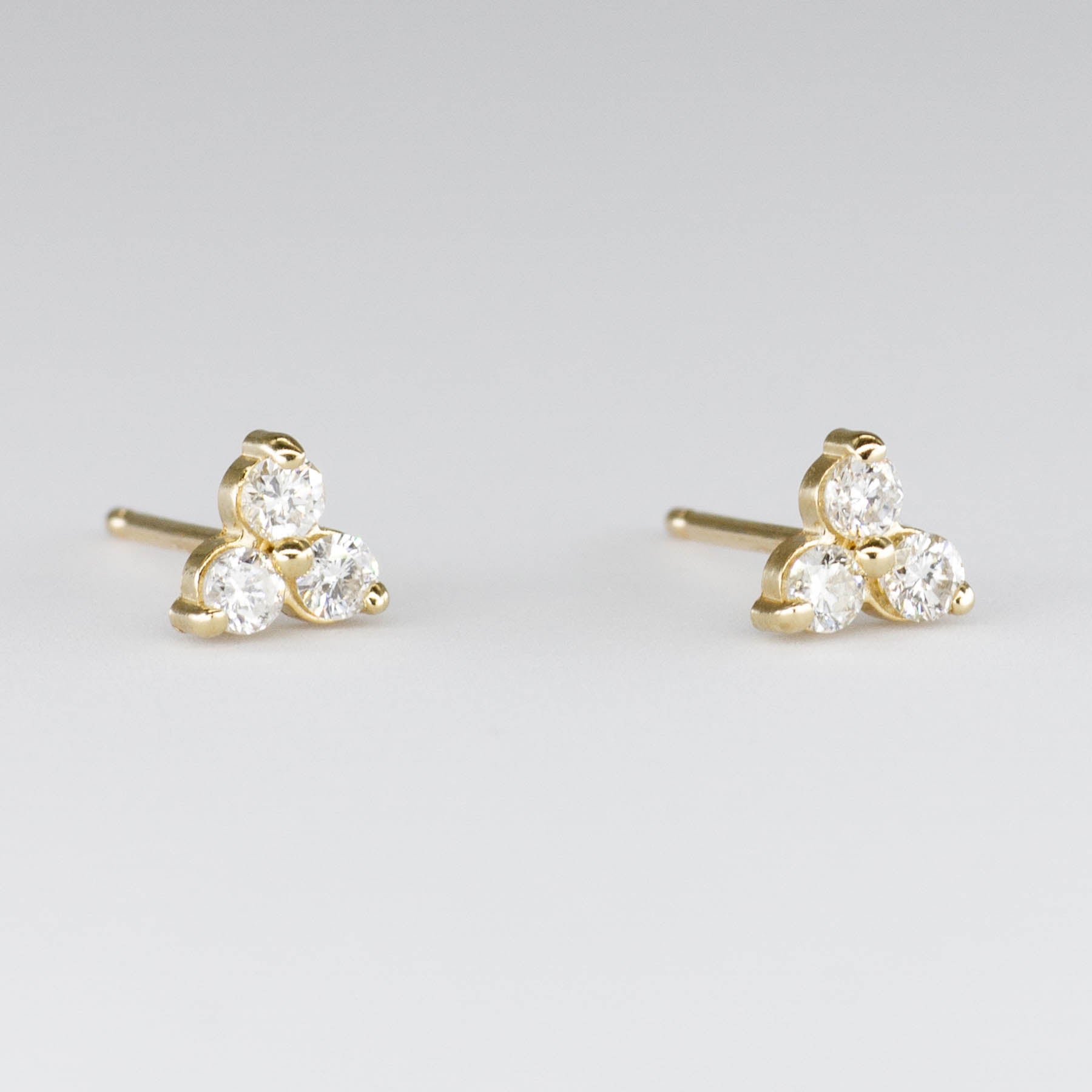 '100 Ways' 14k Yellow Gold Diamond Trio Diamond Earrings | 0.18ctw | - 100 Ways