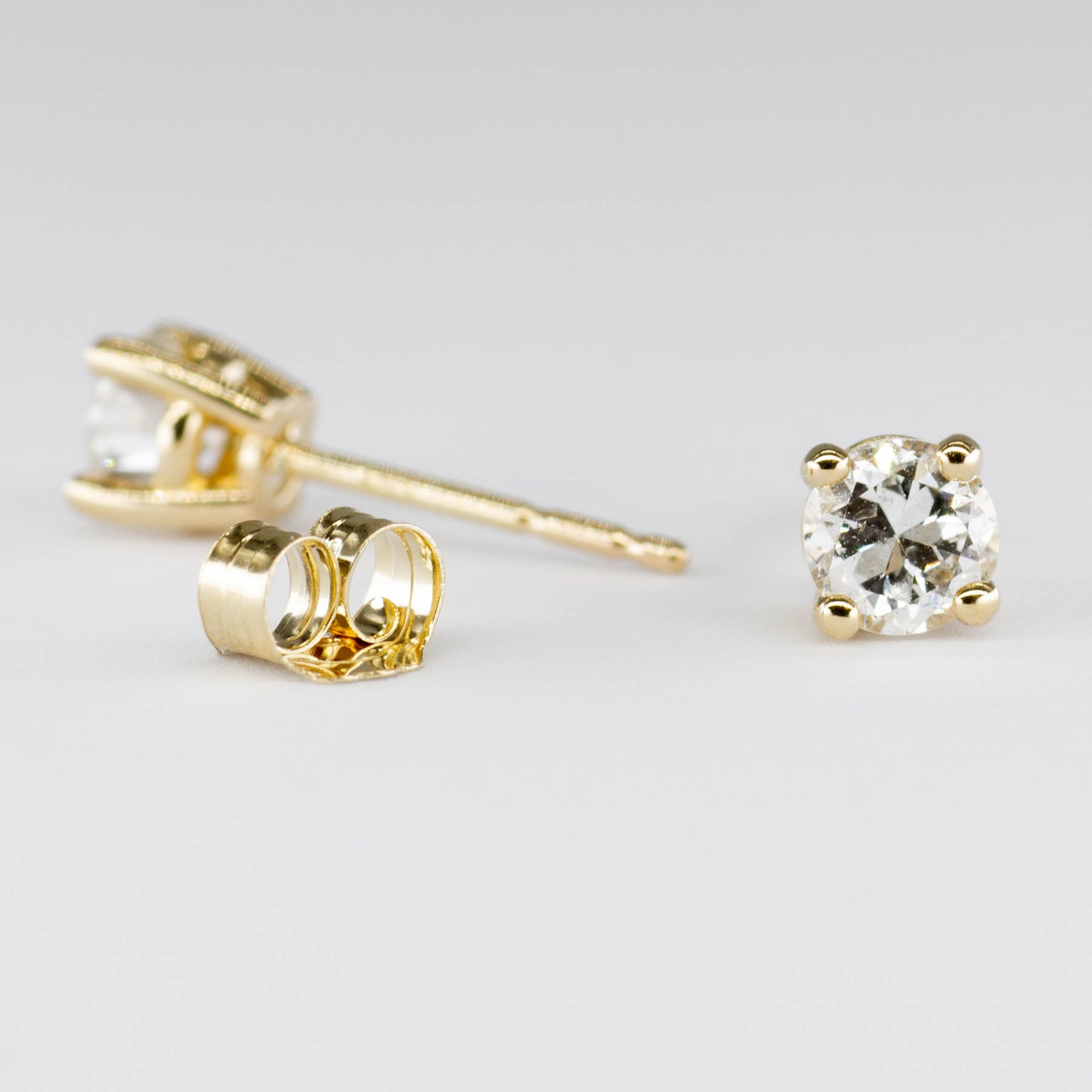 '100 Ways' Antique Transitional Cut Yellow Gold Diamond Studs | 0.58 ctw SI2 H | - 100 Ways