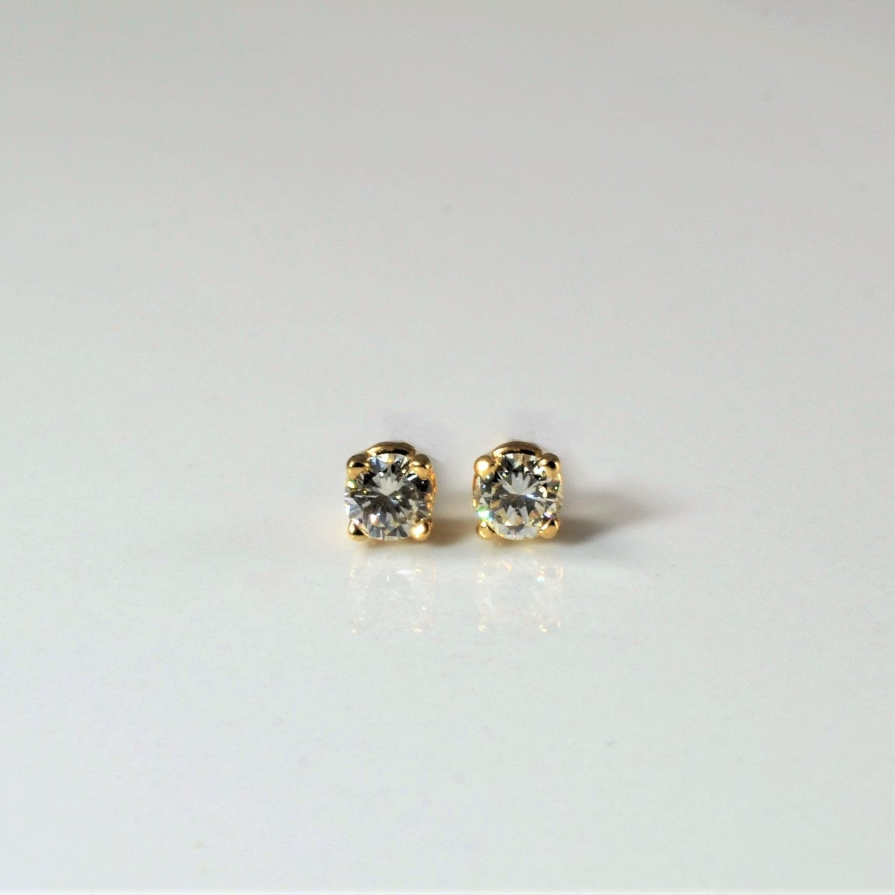 '100 Ways' Classic Solitaire Diamond Stud Earrings | Yellow Gold | Est. 0.25ctw | - 100 Ways