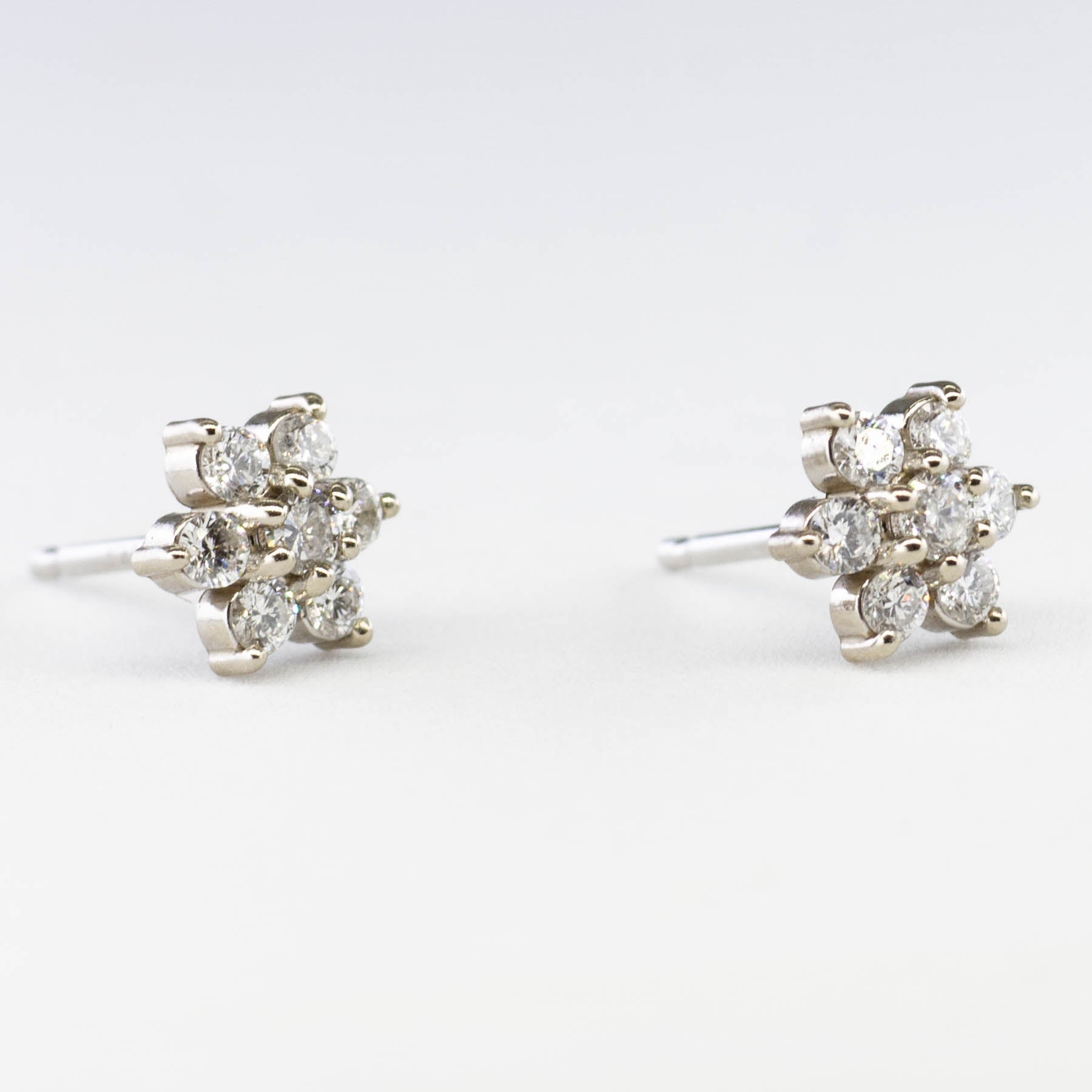 '100 Ways' Cluster Diamond Stud Earrings | White Gold | Est. 0.42 ctw | - 100 Ways