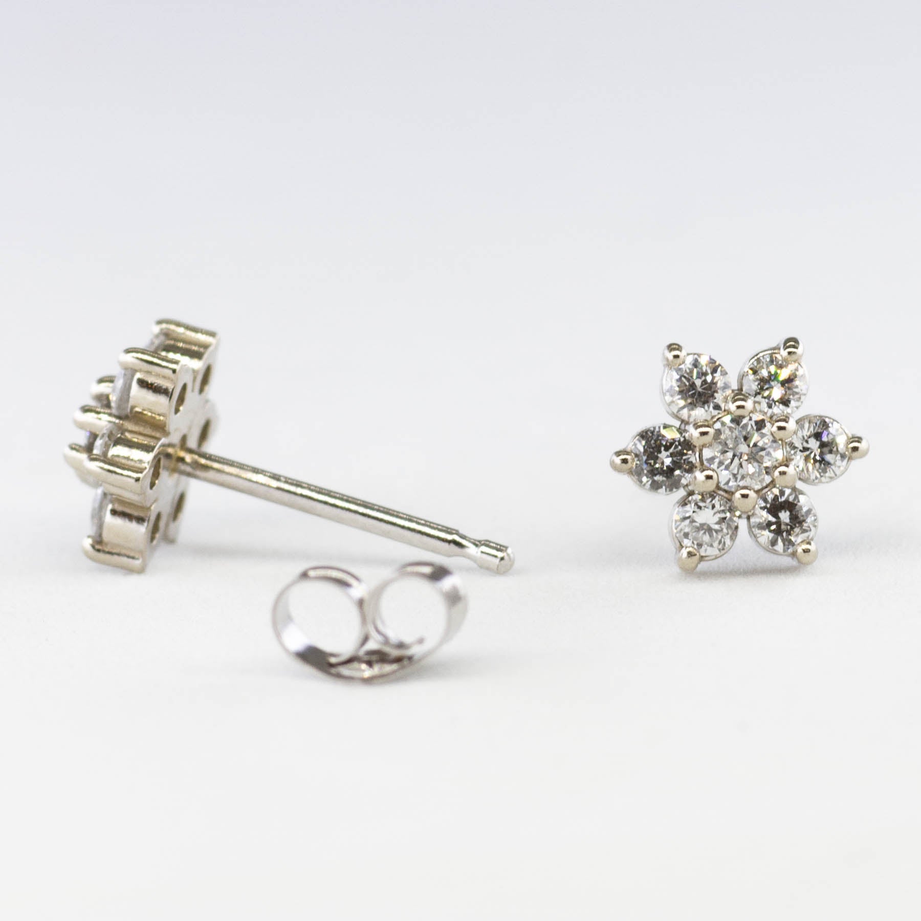 '100 Ways' Cluster Diamond Stud Earrings | White Gold | Est. 0.42 ctw | - 100 Ways