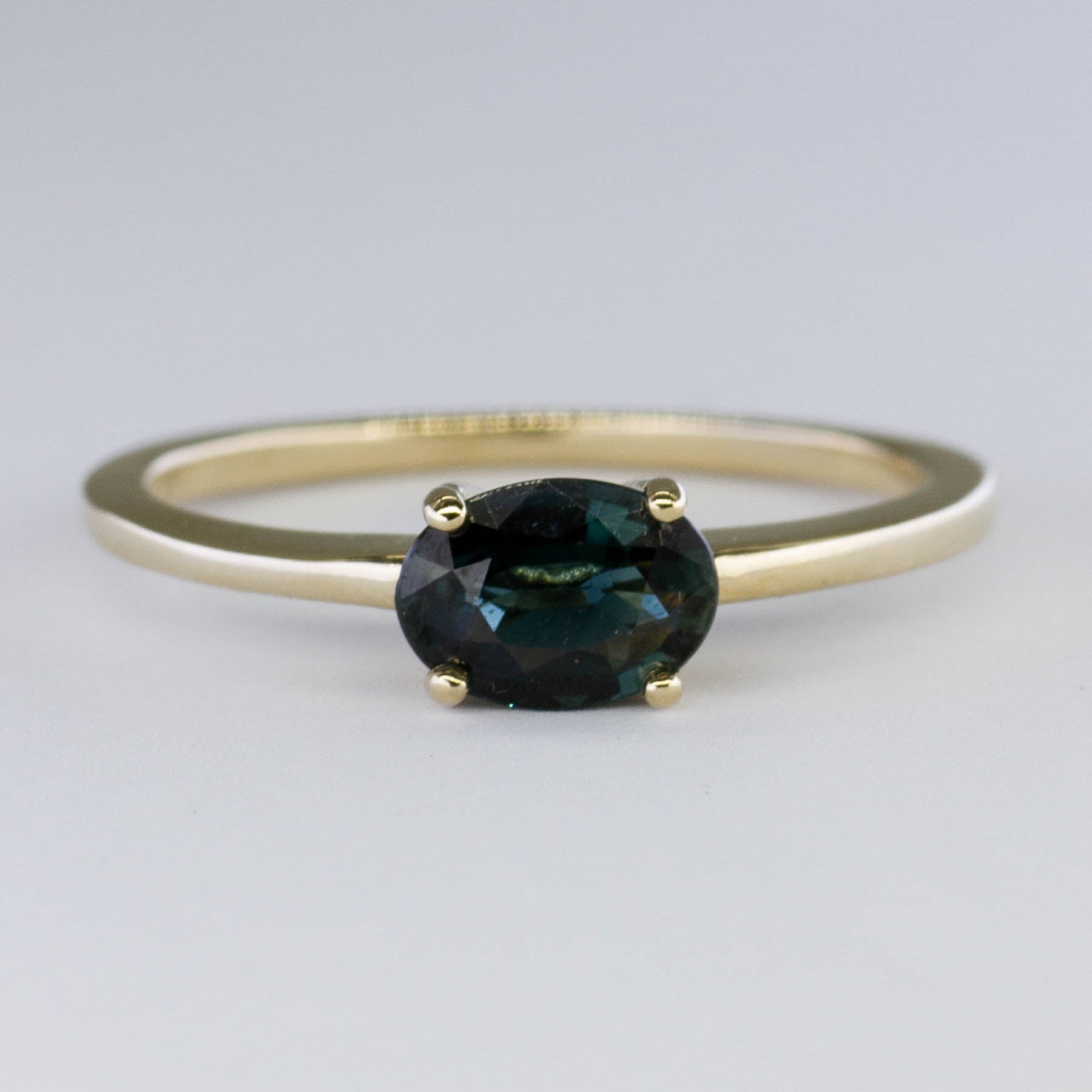 '100 Ways' East West Oval Teal Sapphire Ring | 0.82 ct | SZ 6.75 | - 100 Ways