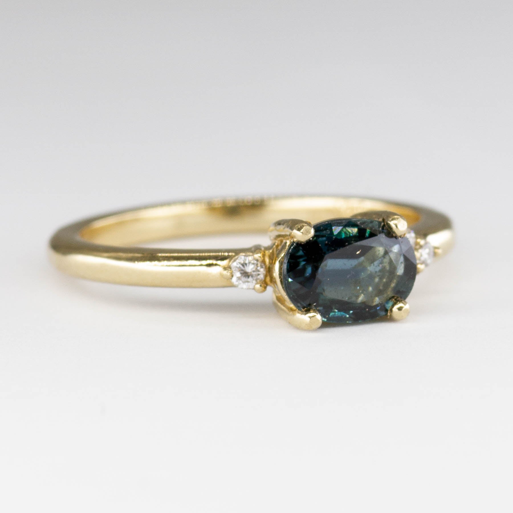 '100 Ways' East West Teal Sapphire and Diamond Ring | 1.01ct | SZ 7 | - 100 Ways