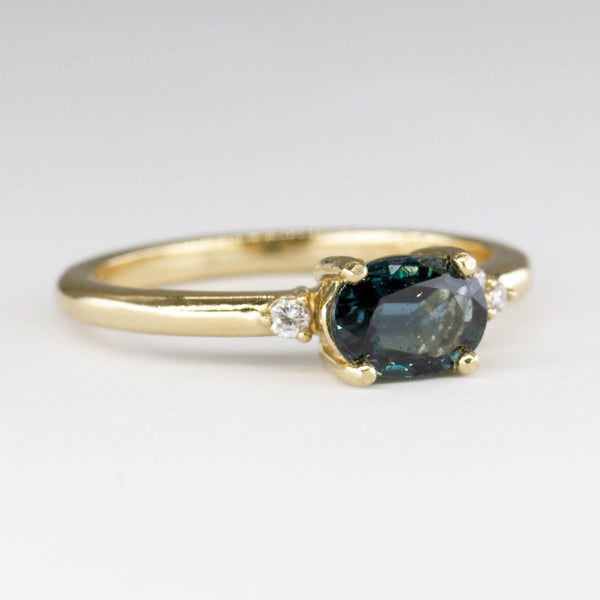'100 Ways' East West Teal Sapphire and Diamond Ring | 1.01ct | SZ 7 |
