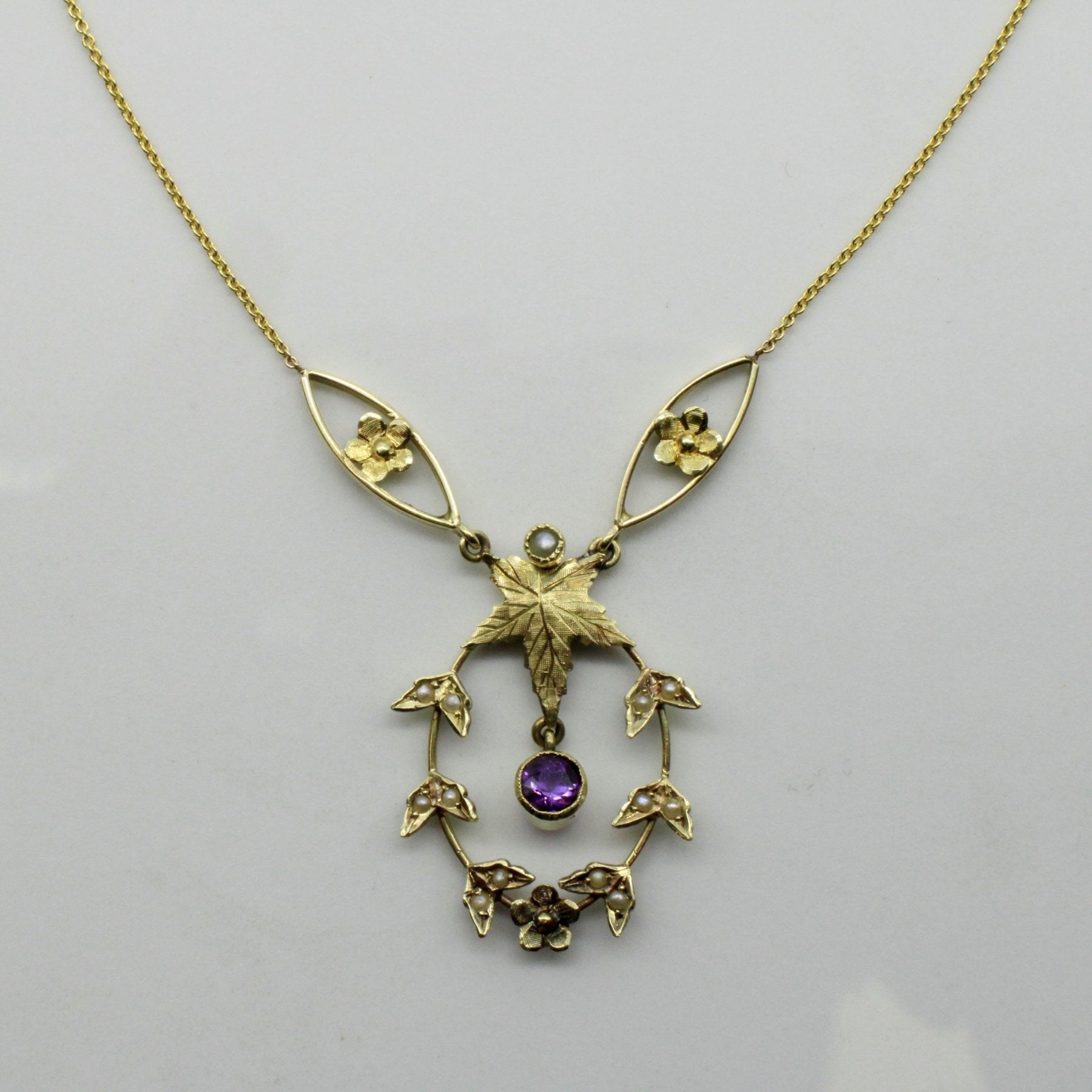 '100 Ways' Edwardian Amethyst & Seed Pearl Necklace | 0.28ct | 18" | - 100 Ways