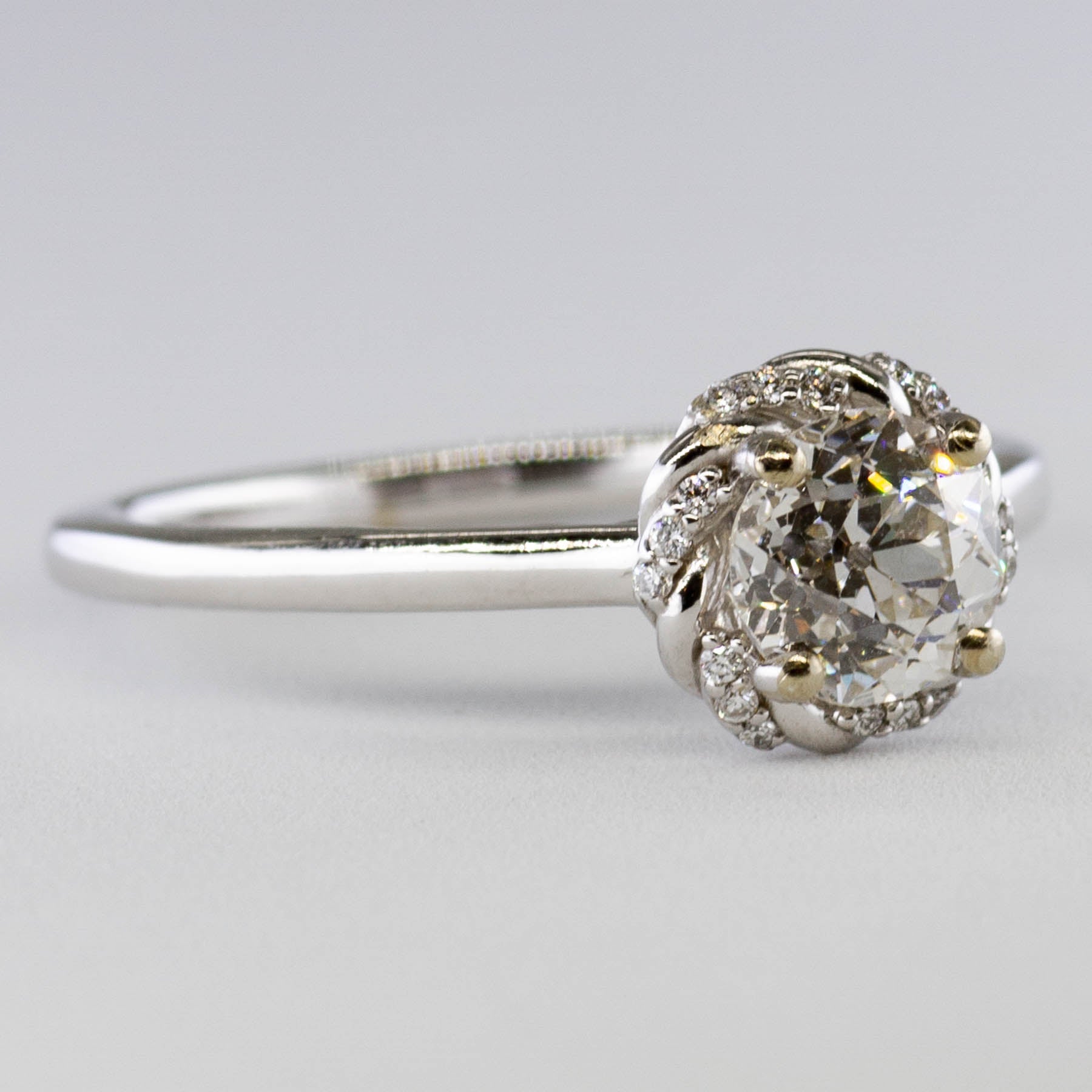 '100 Ways' Old European Twisted Halo Engagement Ring | 0.99ctw | SZ 7 | - 100 Ways