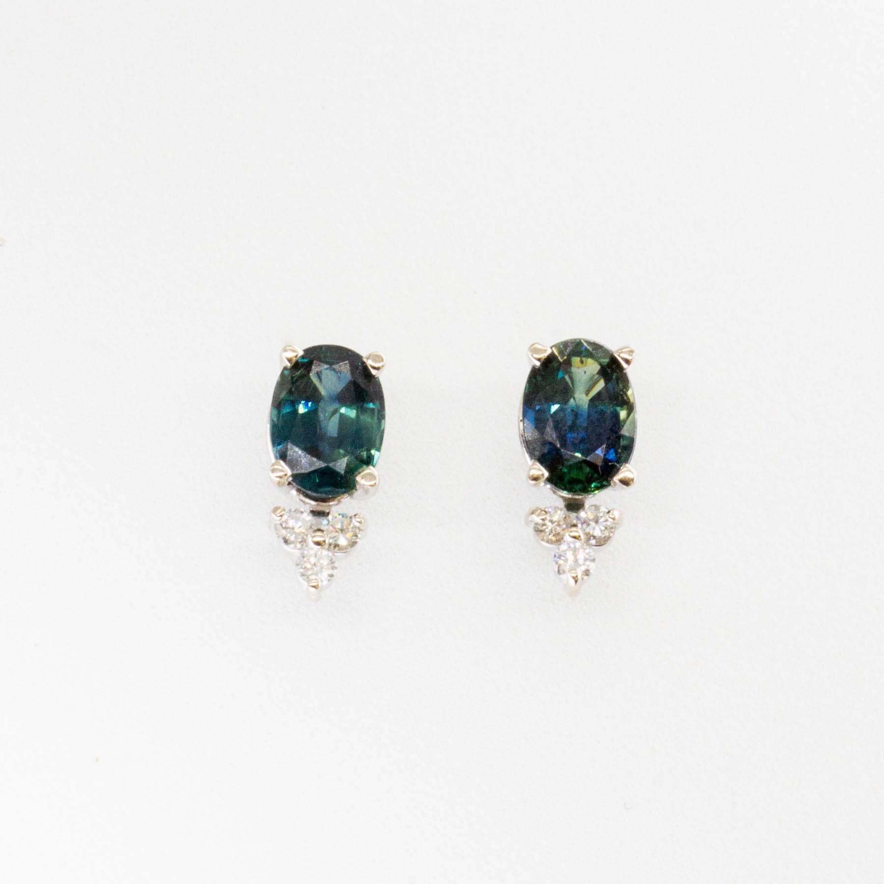 100 Ways' Oval Sapphire and Diamond Earrings | 3.18ctw, 0.21ctw | - 100 Ways