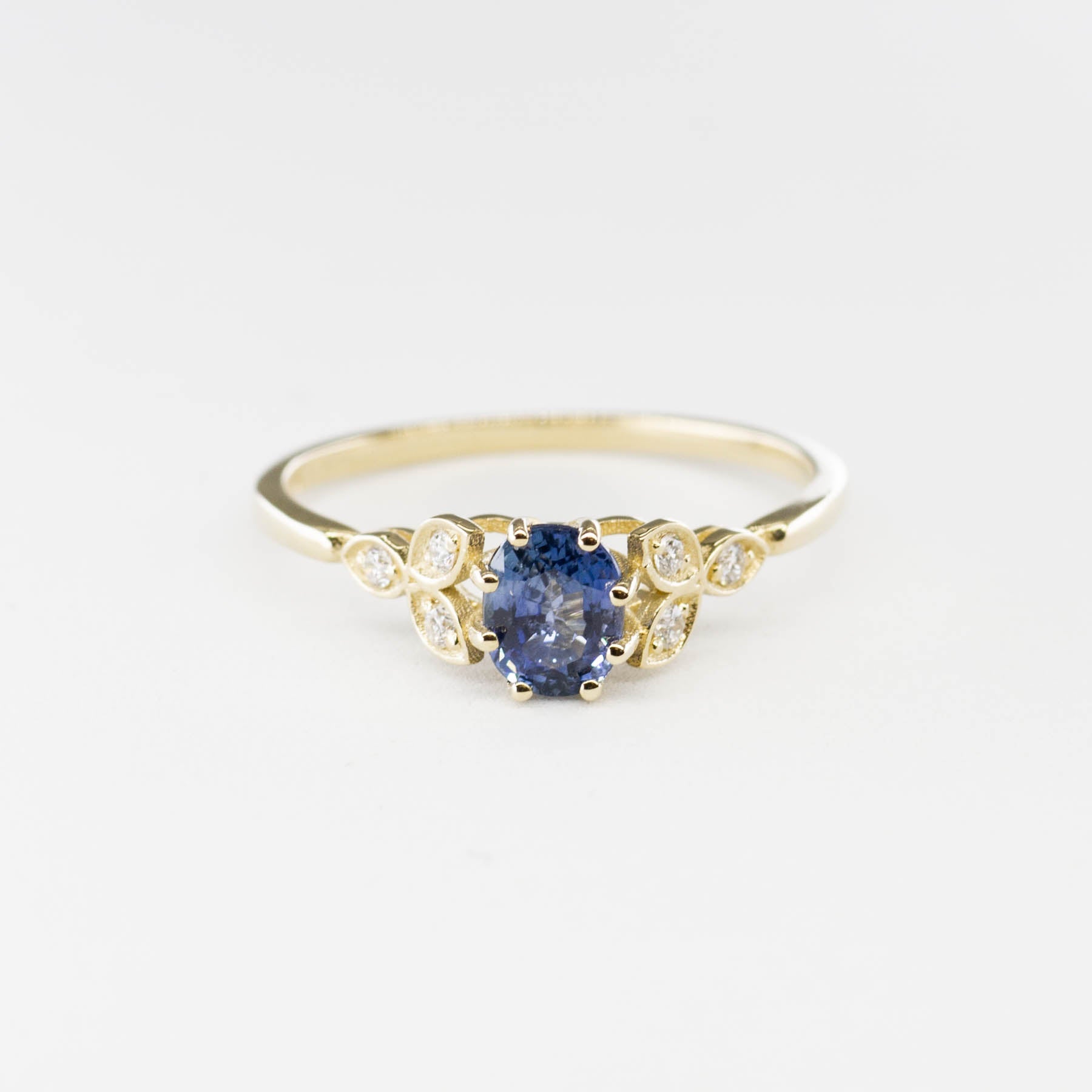 100 Ways' Oval Sapphire and Diamond Ring | 0.76ct, 0.08ctw | SZ 7 | - 100 Ways