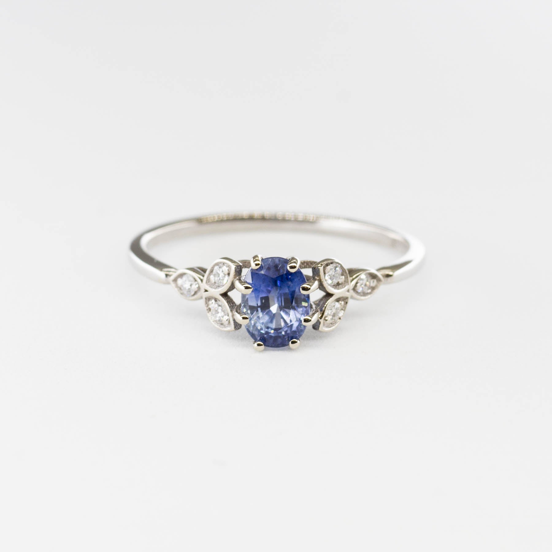 100 Ways' Oval Sapphire and Diamond Ring | 0.94ct, 0.08ctw | SZ 7 | - 100 Ways