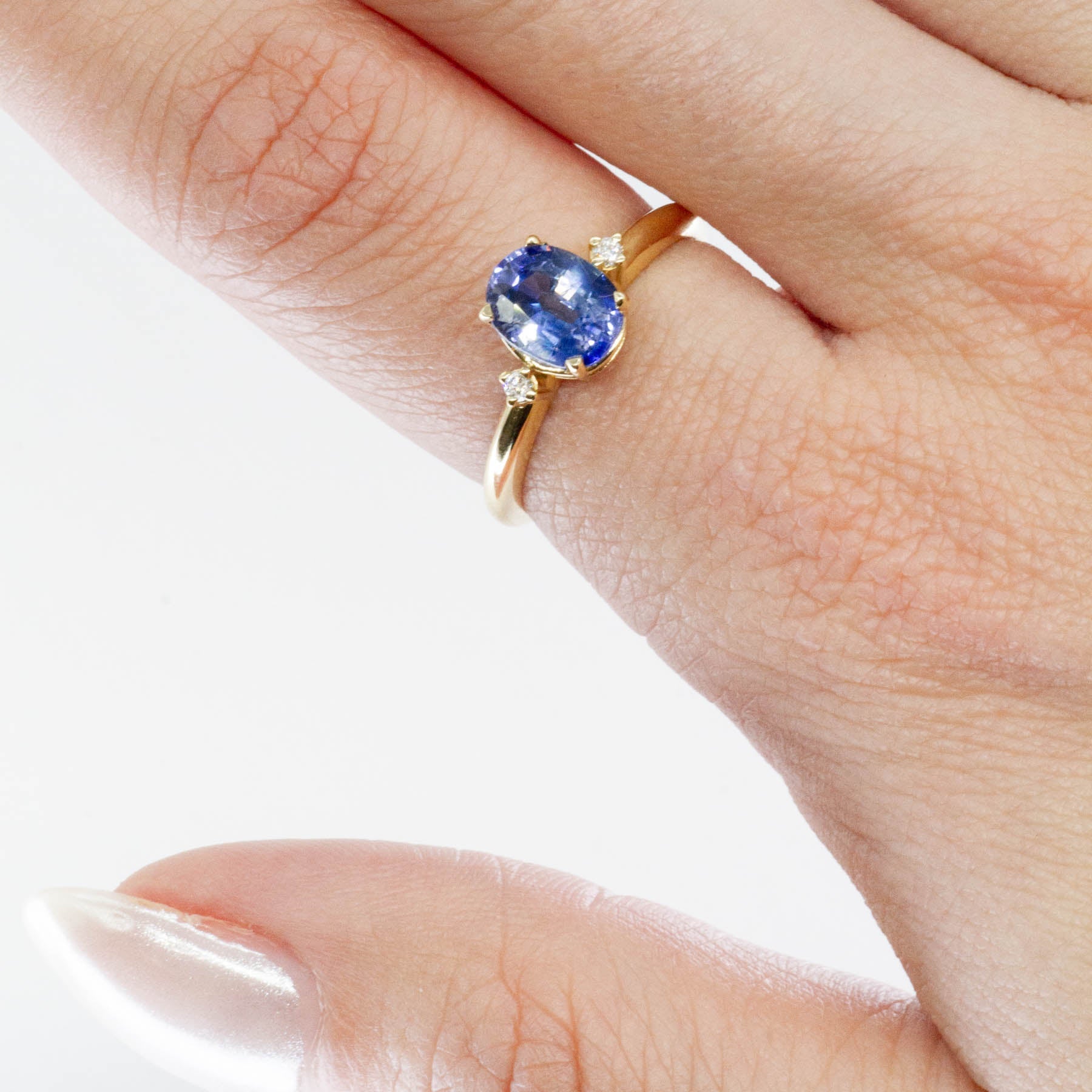 100 Ways' Oval Sapphire and Diamond Ring | 1.45ct, 0.04ctw | SZ 6.75 | - 100 Ways