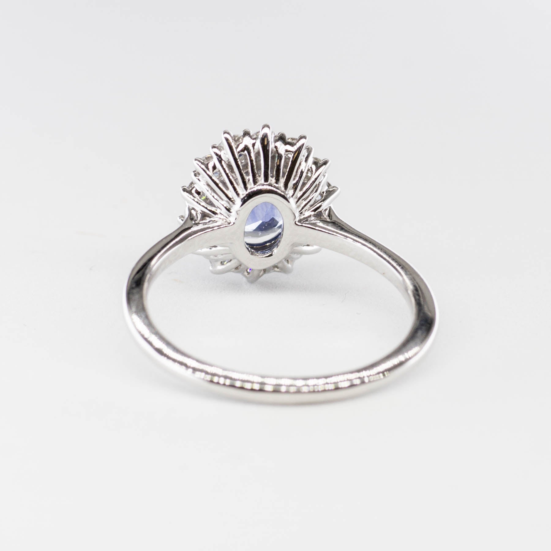 100 Ways' Oval Sapphire and Halo Diamond Ring | 1.62ct, 0.38ctw | SZ 6.75 | - 100 Ways