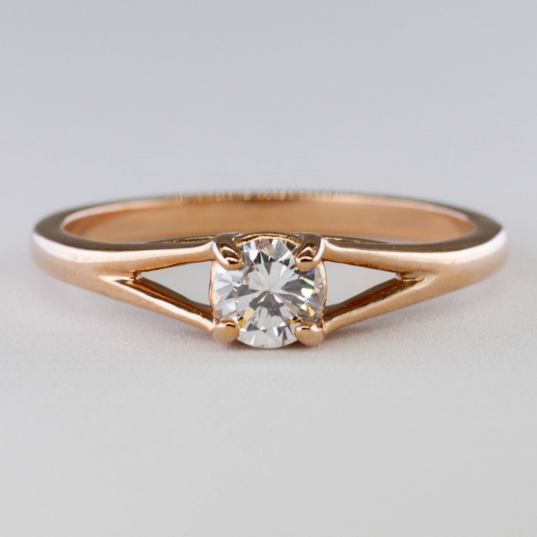 '100 Ways' Rose Gold Split Shank Solitaire Engagement Ring | 0.38ct | SZ 7 | - 100 Ways